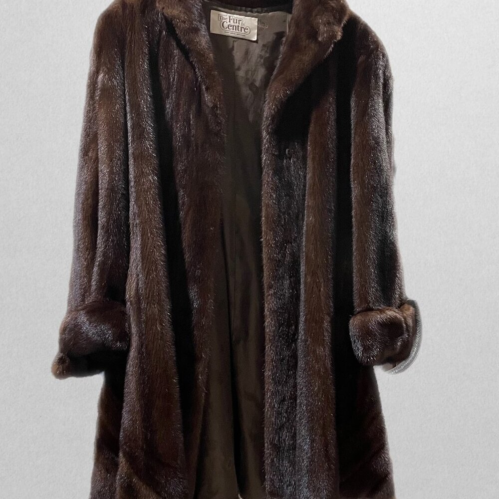 Women's Mink Coat - Dark Brown - Size L